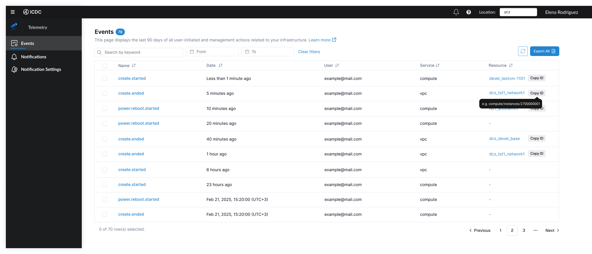 Service screenshot