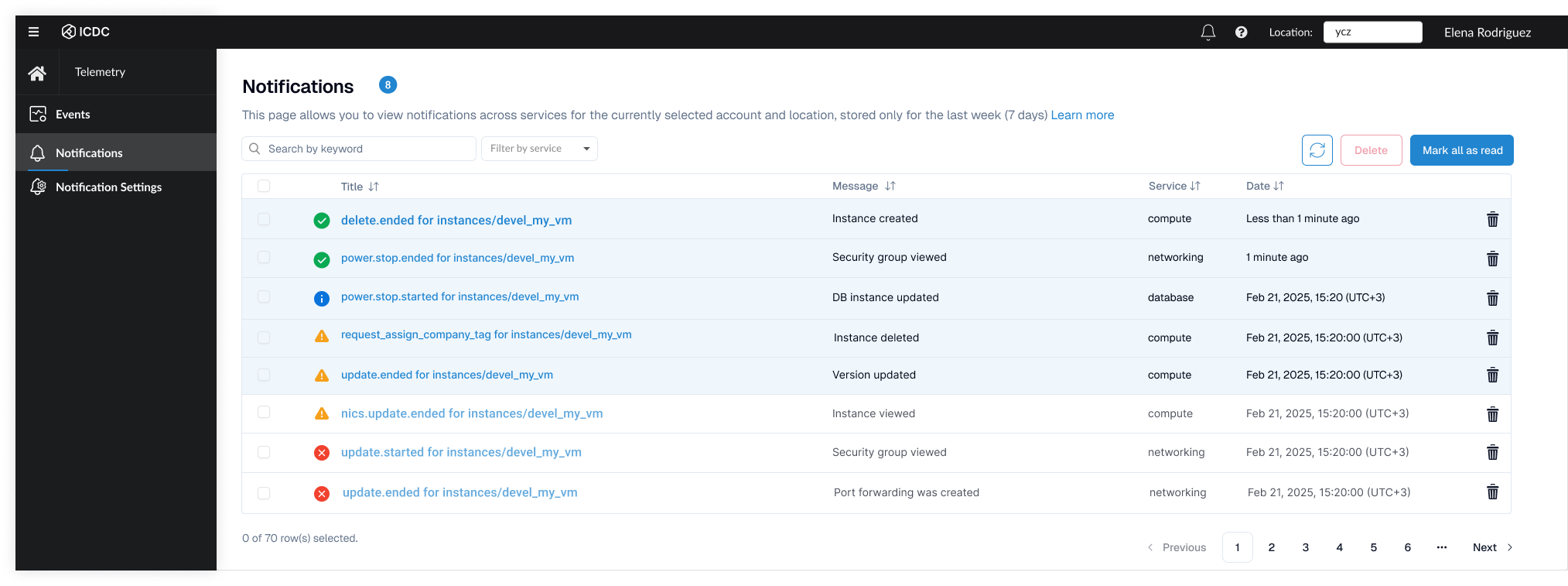 Service screenshot